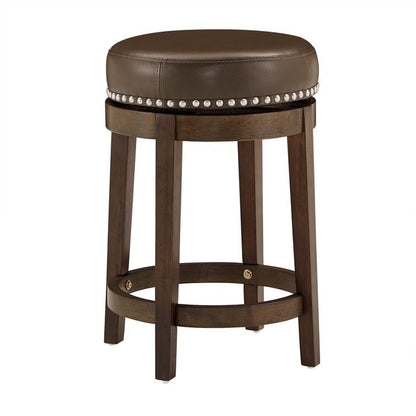 LSFH Unique Design True Innovations Arlettez Swivel Bar Stool with 100% Sagwan Wood Frame 360 Degree Ball & Cast Swivel Pub Height Bar Stool for Shop, Salon, Office and Home (1 Barstool, Brown)