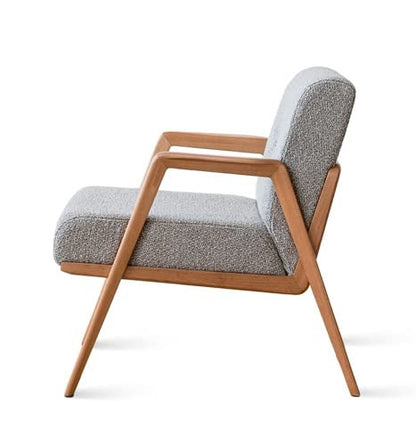 LSFH Unique Design True Innovations Maluz Accent Chair Armchair with Solid Sagwan Wooden Frame Single Sofa Chair for Small Apartments, Living Room or Bedroom (1 Chair, Grey)