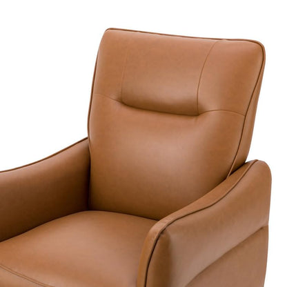 LSFH Unique Design True Innovations Amyle Accent Chair, Ottoman Armchair with Solid Sagwan Wooden Frame Single Sofa Chair for Small Apartments, Living Room or Bedroom (1 Chair, Brown)