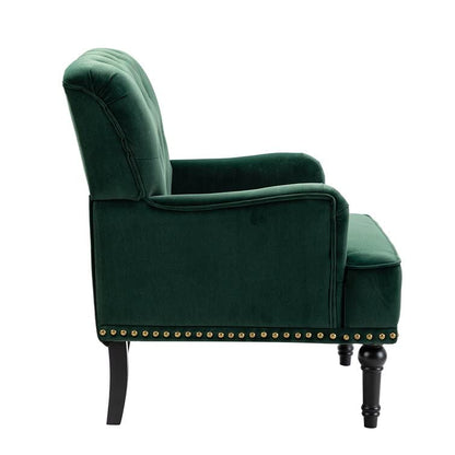 LSFH Unique Design True Innovations Jakuz Accent Chair, Armchair with Solid Sagwan Wooden Frame Single Sofa Chair for Small Apartments, Living Room or Bedroom (Set of 2 Chairs, Green)