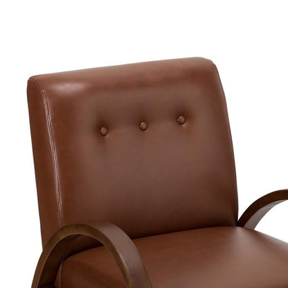LSFH Unique Design True Innovations Vegaz Accent Chair, Ottoman Armchair with Solid Sagwan Wooden Frame Single Sofa Chair for Small Apartments, Living Room or Bedroom (1 Chair, Dark Brown)