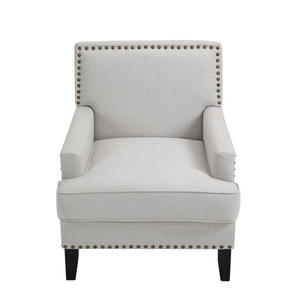 LSFH Unique Design True Innovations Joshkz Accent Chair, Armchair with Solid Sagwan Wooden Frame Single Sofa Chair for Small Apartments, Living Room or Bedroom (1 Chair, Off-White)