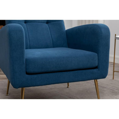 LSFH Unique Design True Innovations Florianaz Accent Chair, Armchair with Solid Sagwan Wooden Frame Single Sofa Chair for Small Apartments, Living Room or Bedroom (1 Chair, Blue)