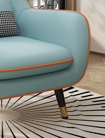 LSFH Unique Design True Innovations Nordic Light Accent Chair, Armchair with Solid Sagwan Wooden Frame for Small Apartments, Living Room or Bedroom (Set of 2 Chairs, Sky Blue)