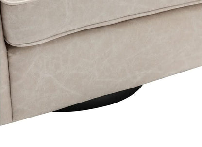 LSFH Unique Design True Innovations Kierste Wide Swivel 360 Degree Accent Chair Armchair Single Sofa Chair for Small Apartments, Living Room or Bedroom (1 Chair, Beige)