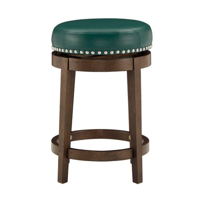 LSFH Unique Design True Innovations Arlettez Swivel Bar Stool with 100% Sagwan Wood Frame 360 Degree Ball & Cast Swivel Pub Height Bar Stool for Shop, Salon, Office and Home (Set Of 2 Barstool, Green)