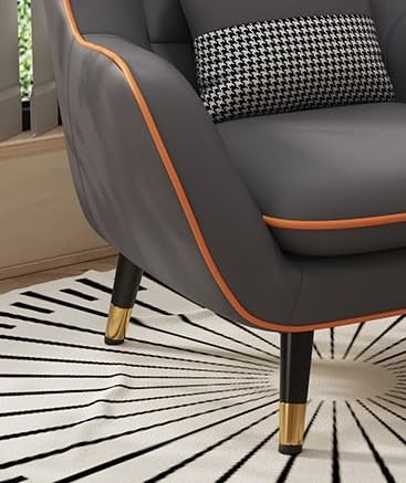 LSFH Unique Design True Innovations Nordic Light Accent Chair, Armchair with Solid Sagwan Wooden Frame for Small Apartments, Living Room or Bedroom (Set of 2 Chairs, Dark Grey)