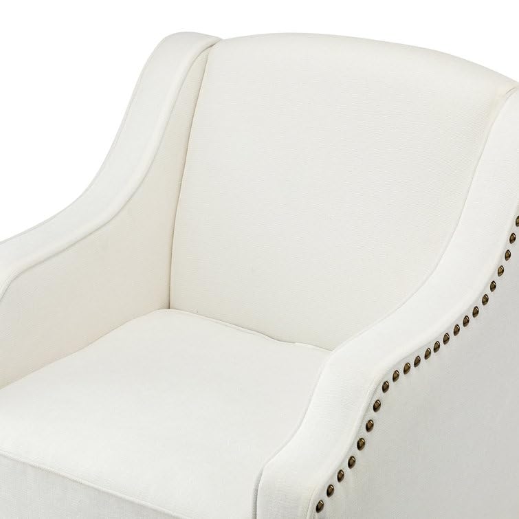 LSFH Unique Design True Innovations Aleithz Accent Chair, Armchair with Solid Sagwan Wooden Frame Single Sofa Chair for Small Apartments, Living Room or Bedroom (1 Chair, Off-White)