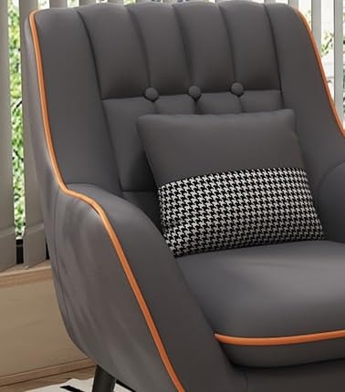 LSFH Unique Design True Innovations Nordic Light Accent Chair, Armchair with Solid Sagwan Wooden Frame for Small Apartments, Living Room or Bedroom (1 Chair, Dark Grey)