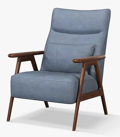 LSFH Unique Design True Innovations High Back Hendricks Leatherette Accent with Solid Sagwan Wooden Frame Single Sofa for Small Apartments, Living Room or Bedroom (Set of 2 Chairs, Light Blue)