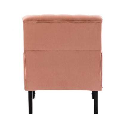 LSFH Unique Design True Innovations Jakuz Accent Chair, Armchair with Solid Sagwan Wooden Frame Single Sofa Chair for Small Apartments, Living Room or Bedroom (Set of 2 Chairs, Pink)
