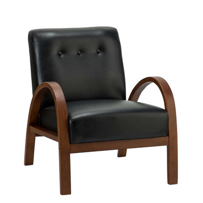 LSFH Unique Design True Innovations Vegaz Accent Chair, Ottoman Armchair with Solid Sagwan Wooden Frame Single Sofa Chair for Small Apartments, Living Room or Bedroom (Set of 2 Chairs, Black)