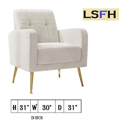 LSFH Unique Design True Innovations Florianaz Accent Chair, Armchair with Solid Sagwan Wooden Frame Single Sofa Chair for Small Apartments, Living Room or Bedroom (1 Chair, Blue)