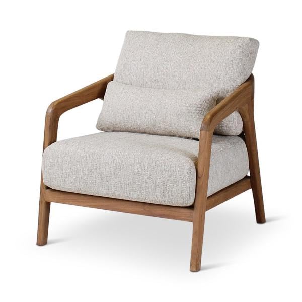 LSGF Luxury Design Traditional Liza Armchair Accent Chair with Solid Sagwan Wooden Legs Sofa Set for Small Apartments, Living Room or Bedroom (1 Chair, Cream)