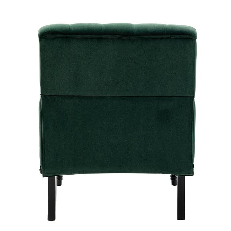 LSFH Unique Design True Innovations Jakuz Accent Chair, Armchair with Solid Sagwan Wooden Frame Single Sofa Chair for Small Apartments, Living Room or Bedroom (Set of 2 Chairs, Green)