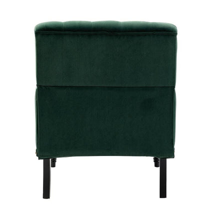 LSFH Unique Design True Innovations Jakuz Accent Chair, Armchair with Solid Sagwan Wooden Frame Single Sofa Chair for Small Apartments, Living Room or Bedroom (Set of 2 Chairs, Green)