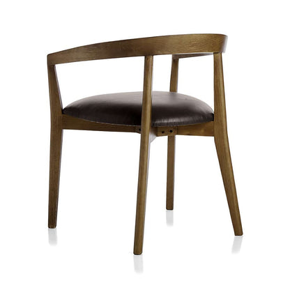LSFH Unique Design Stone Round Back Dining Chair Accent Chair Armchair with Solid Sagwan Wooden Frame Single Sofa Chair for Small Apartments, Living Room or Bedroom (Set of 2 Chairs, Black)