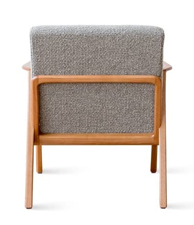 LSFH Unique Design True Innovations Maluz Accent Chair Armchair with Solid Sagwan Wooden Frame Single Sofa Chair for Small Apartments, Living Room or Bedroom (1 Chair, Grey)