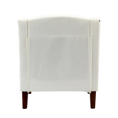 LSFH Unique Design True Innovations Aleithz Accent Chair, Armchair with Solid Sagwan Wooden Frame Single Sofa Chair for Small Apartments, Living Room or Bedroom (Set of 2 Chairs, Off-White)