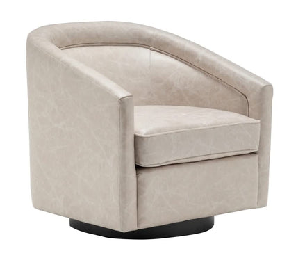 LSFH Unique Design True Innovations Kierste Wide Swivel 360 Degree Accent Chair Armchair Single Sofa Chair for Small Apartments, Living Room or Bedroom (1 Chair, Beige)