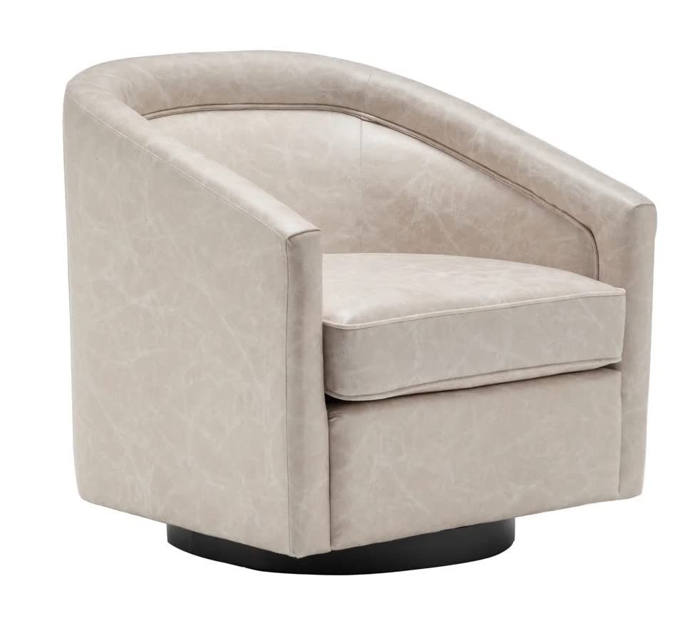 LSFH Unique Design True Innovations Kierste Wide Swivel 360 Degree Accent Chair Armchair Single Sofa Chair for Small Apartments, Living Room or Bedroom (Set of 2 Chairs, Beige)