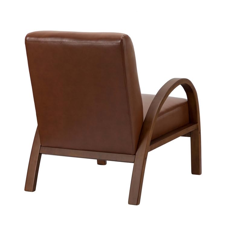 LSFH Unique Design True Innovations Vegaz Accent Chair, Ottoman Armchair with Solid Sagwan Wooden Frame Single Sofa Chair for Small Apartments, Living Room or Bedroom (Set of 2 Chairs, Dark Brown)