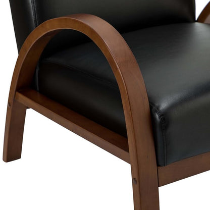 LSFH Unique Design True Innovations Vegaz Accent Chair, Ottoman Armchair with Solid Sagwan Wooden Frame Single Sofa Chair for Small Apartments, Living Room or Bedroom (Set of 2 Chairs, Black)