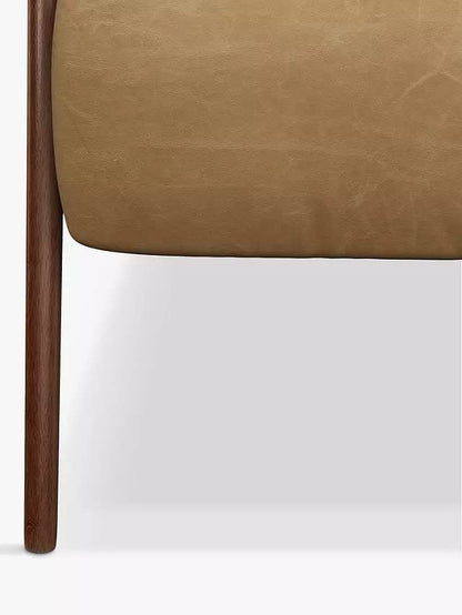LSFH Unique Design True Innovations High Back Hendricks Leatherette Accent with Solid Sagwan Wooden Frame Single Sofa for Small Apartments, Living Room or Bedroom (Set of 2 Chairs, Light Brown)