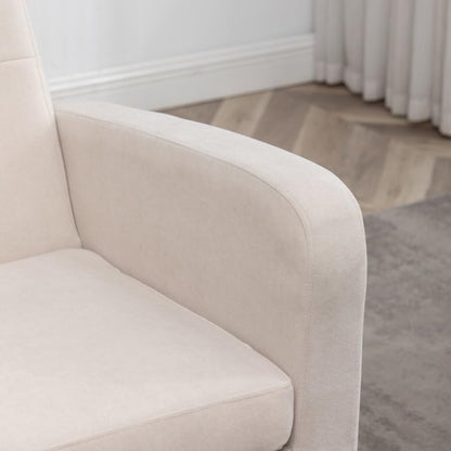 LSFH Unique Design True Innovations Florianaz Accent Chair, Armchair with Solid Sagwan Wooden Frame Single Sofa Chair for Small Apartments, Living Room or Bedroom (Set of 2 Chairs, Beige)