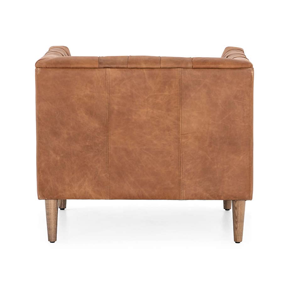 LSFH Unique Design Rollins Button Tufted Accent Chair Armchair with Solid Sagwan Wooden Legs Single Sofa Chair for Small Apartments, Living Room or Bedroom (1 Chairs, Brown)