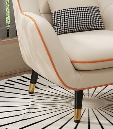 LSFH Unique Design True Innovations Nordic Light Accent Chair, Armchair with Solid Sagwan Wooden Frame for Small Apartments, Living Room or Bedroom (1 Chair, Beige)