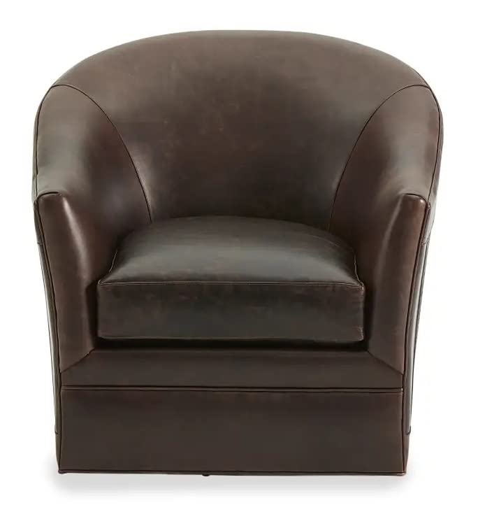 LSFH Unique Design True Innovations Morris Swivel 360 Degree Accent Chair Armchair Single Sofa Chair for Small Apartments, Living Room or Bedroom (1 Chair, Brown)