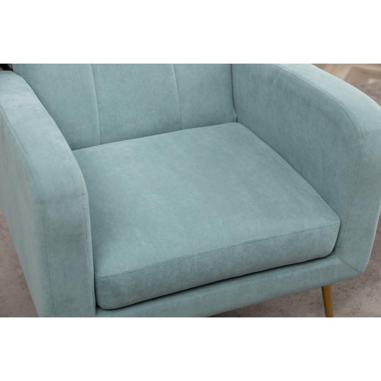 LSFH Unique Design True Innovations Florianaz Accent Chair, Armchair with Solid Sagwan Wooden Frame Single Sofa Chair for Small Apartments, Living Room or Bedroom (Set of 2 Chairs, Sky Blue)