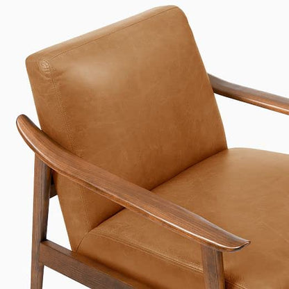 LSFH Unique Design True Innovations Century Accent Chair Armchair with Solid Sagwan Wooden Frame Single Sofa Chair for Small Apartments, Living Room or Bedroom (1 Chair, Brown)