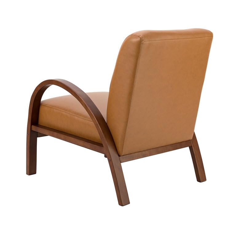 LSFH Unique Design True Innovations Vegaz Accent Chair, Ottoman Armchair with Solid Sagwan Wooden Frame Single Sofa Chair for Small Apartments, Living Room or Bedroom (Set of 2 Chairs, Brown)