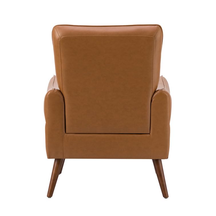 LSFH Unique Design True Innovations Amyle Accent Chair, Ottoman Armchair with Solid Sagwan Wooden Frame Single Sofa Chair for Small Apartments, Living Room or Bedroom (Set of 2 Chairs, Brown)