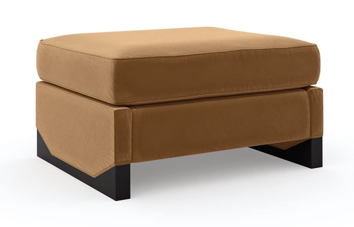 LSFH Unique Design Caracole Base Upholstery Accent Chair Armchair Single Sofa Chair for Small Apartments, Living Room or Bedroom (Chair with Ottoman, Brown)
