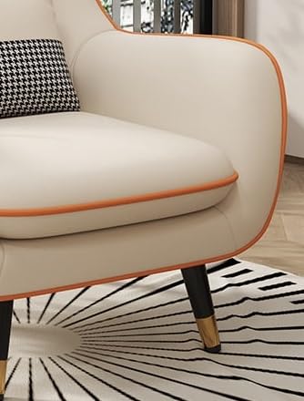LSFH Unique Design True Innovations Nordic Light Accent Chair, Armchair with Solid Sagwan Wooden Frame for Small Apartments, Living Room or Bedroom (Set of 2 Chairs, Beige)