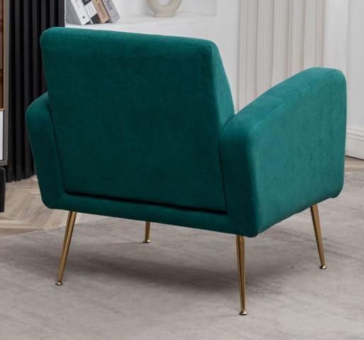 LSFH Unique Design True Innovations Florianaz Accent Chair, Armchair with Solid Sagwan Wooden Frame Single Sofa Chair for Small Apartments, Living Room or Bedroom (Set of 2 Chairs, Green)