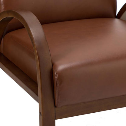 LSFH Unique Design True Innovations Vegaz Accent Chair, Ottoman Armchair with Solid Sagwan Wooden Frame Single Sofa Chair for Small Apartments, Living Room or Bedroom (Set of 2 Chairs, Dark Brown)