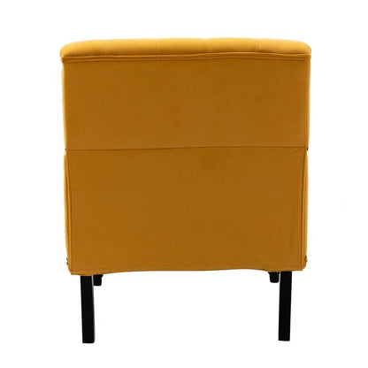LSFH Unique Design True Innovations Jakuz Accent Chair, Armchair with Solid Sagwan Wooden Frame Single Sofa Chair for Small Apartments, Living Room or Bedroom (Set of 2 Chairs, Yellow)