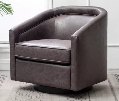 LSFH Unique Design True Innovations Kierste Wide Swivel 360 Degree Accent Chair Armchair Single Sofa Chair for Small Apartments, Living Room or Bedroom (Set of 2 Chairs, Dark Brown)