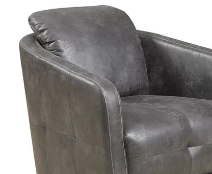 LSFH Unique Design True Innovations Cecil Wide Swivel 360 Degree Accent Chair Armchair Single Sofa Chair for Small Apartments, Living Room or Bedroom (1 Chair, Grey)