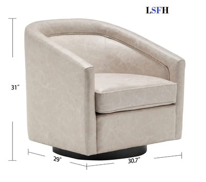 LSFH Unique Design True Innovations Kierste Wide Swivel 360 Degree Accent Chair Armchair Single Sofa Chair for Small Apartments, Living Room or Bedroom (Set of 2 Chairs, Brown)
