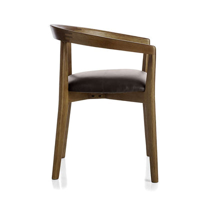 LSFH Unique Design Stone Round Back Dining Chair Accent Chair Armchair with Solid Sagwan Wooden Frame Single Sofa Chair for Small Apartments, Living Room or Bedroom (Set of 2 Chairs, Black)