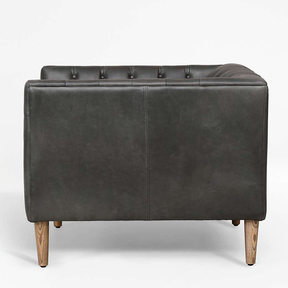LSFH Unique Design Rollins Button Tufted Accent Chair Armchair with Solid Sagwan Wooden Legs Single Sofa Chair for Small Apartments, Living Room or Bedroom (1 Chairs, Black)