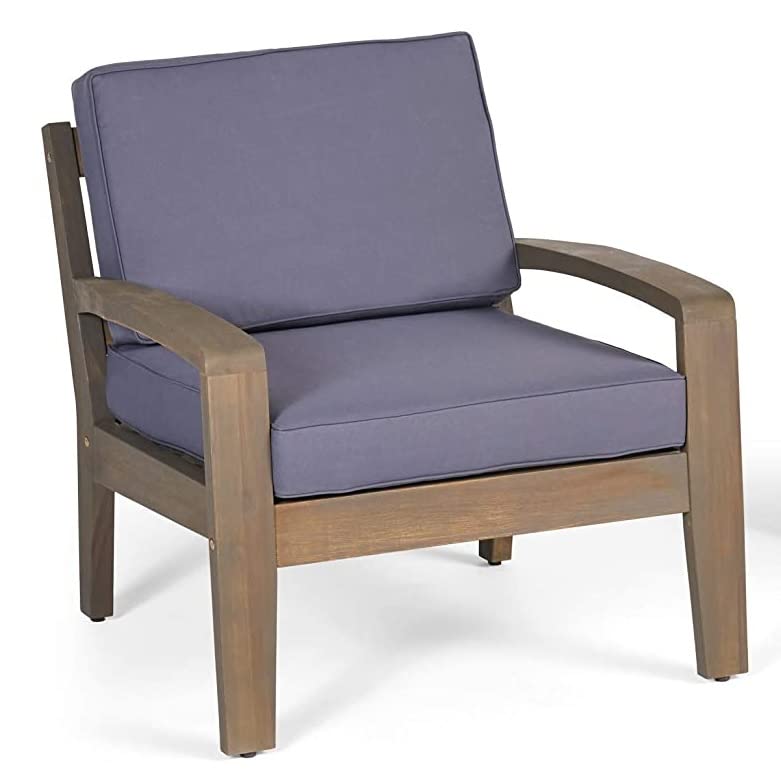 LSFH Unique Design True Innovations Eudo Accent Chair Armchair with Solid sagwan Wooden Frame Single Sofa Chair for Small Apartments, Living Room or Bedroom (Set of 2 Chars, Dark Grey)