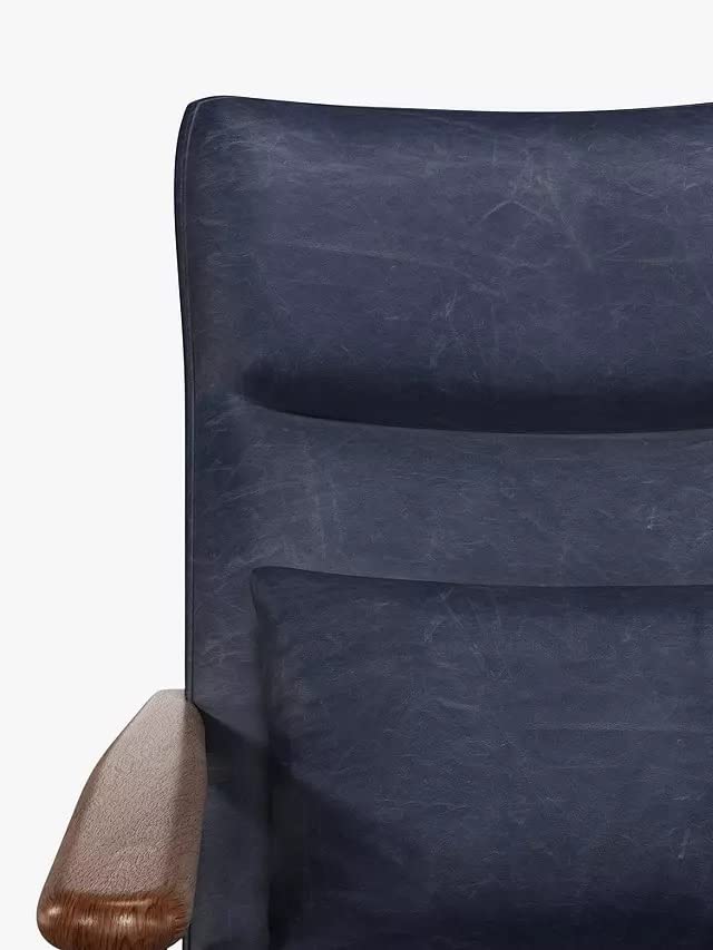 LSFH Unique Design True Innovations High Back Hendricks Leatherette Accent with Solid Sagwan Wooden Frame Single Sofa for Small Apartments, Living Room or Bedroom (Set of 2 Chairs, Blue)
