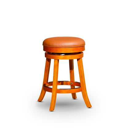 LSFH Unique Design True Innovations Wood Stack Stool Round Shape for Small Apartments, Living Room or Bedroom (Set of 2 Barstools, Brown)