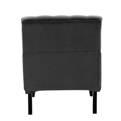 LSFH Unique Design True Innovations Jakuz Accent Chair, Armchair with Solid Sagwan Wooden Frame Single Sofa Chair for Small Apartments, Living Room or Bedroom (Set of 2 Chairs, Grey)